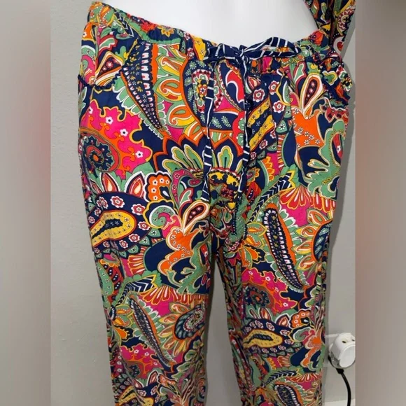 Vera Bradley Venetian Floral Lightweight Pajama Set Top XL Bottom L - Picture 5 of 6